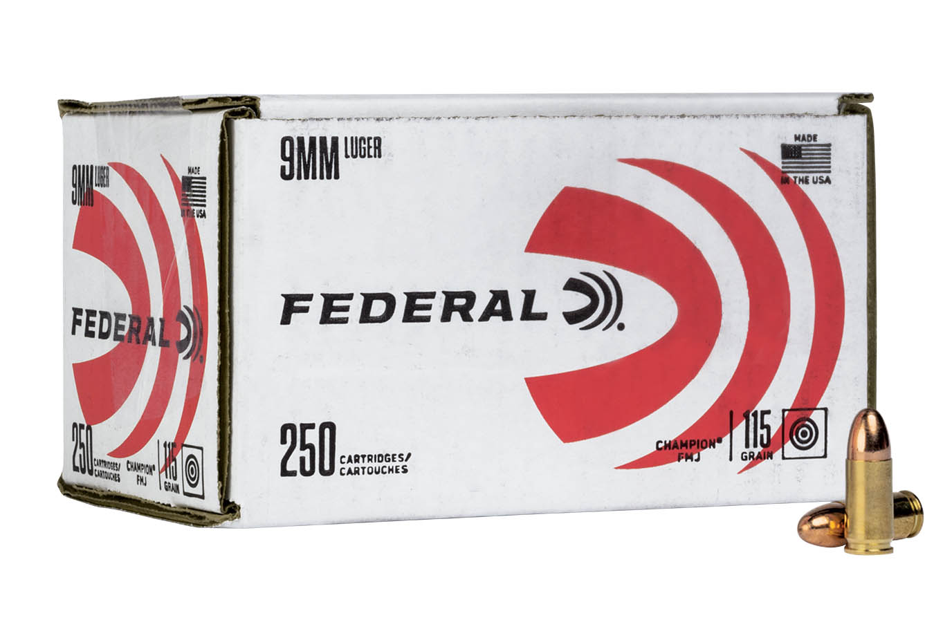 FEDERAL AMMUNITION 9mm 115gr FMJ Champion 250/Box